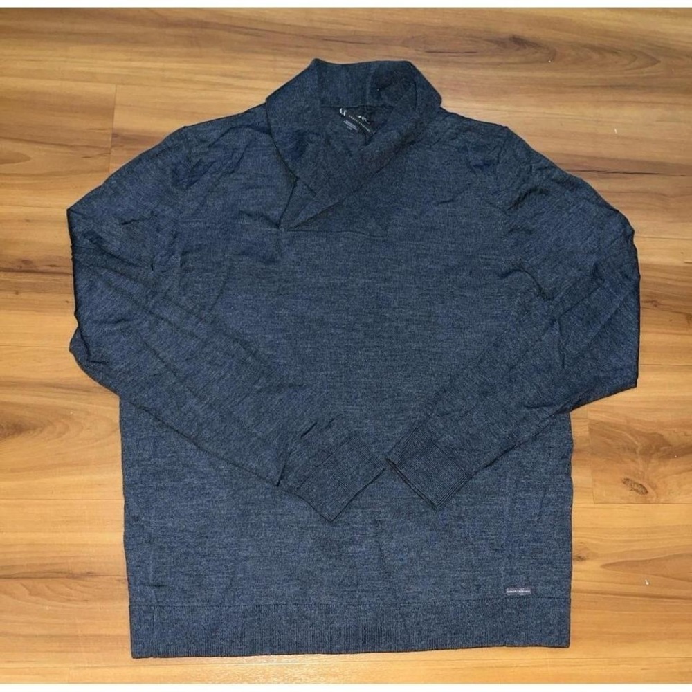 A|X Armani‎ Exchange Merino Wool Shawl Neck Lightweight Pullover Sweater